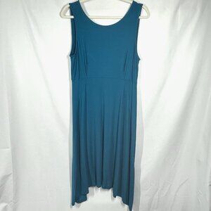 Eileen Fisher Sleeveless Midi A-Line Sheath Dress Blue M Colorful Minimalist